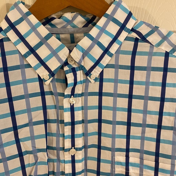 2X - ROUNDTREE and Yorke Casuals - Blue Plaid - XXL NWOT - Picture 2 of 7